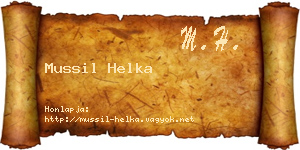 Mussil Helka névjegykártya